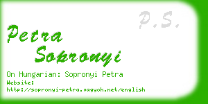 petra sopronyi business card